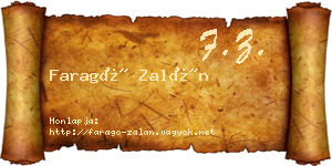 Faragó Zalán névjegykártya